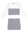 BALMAIN STRIPED COTTON SWEATSHIRT AND SKIRT SET