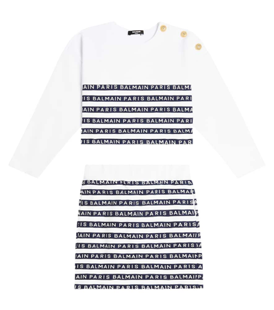 Balmain Kids' Logo-print Cotton Set In White