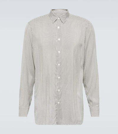 Lardini Pinstripe Shirt In White