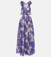Zimmermann Acadian Ruffled Floral-print Cotton-poplin Maxi Dress In Multi-coloured