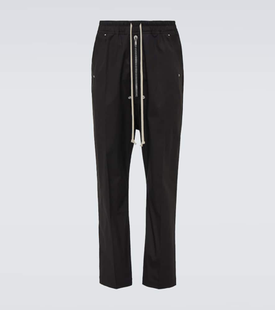 Rick Owens Bela Cotton-blend Poplin Pants In Black