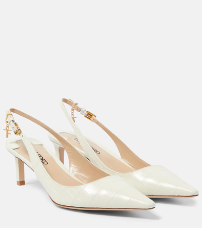 Tom Ford Angelina 55 Leather Slingback Pumps In White