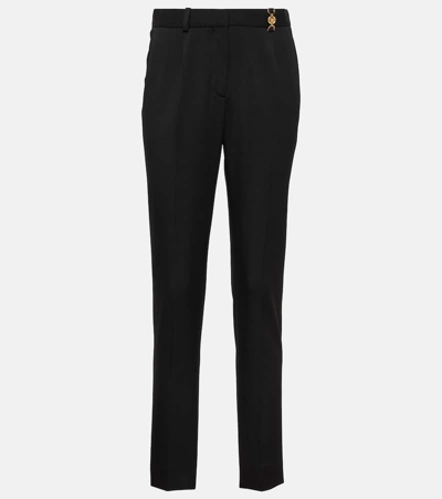 Versace Wool Blend Pants In Black