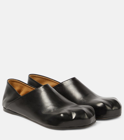Jw Anderson Paw Leather Loafers In Black