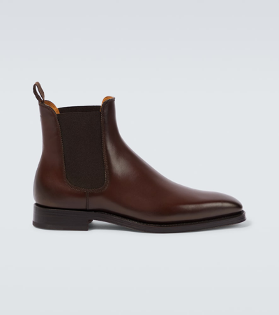 Ralph Lauren Purple Label Men's Penfield Calf Leather Chelsea Boots In Dark Brown