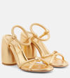 GIANVITO ROSSI CASSIS METALLIC LEATHER SANDALS