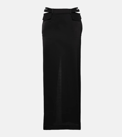 Dion Lee Black Pocket Column Maxi Skirt