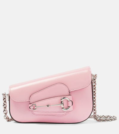 Gucci Horsebit 1955 Leather Shoulder Bag In Pink