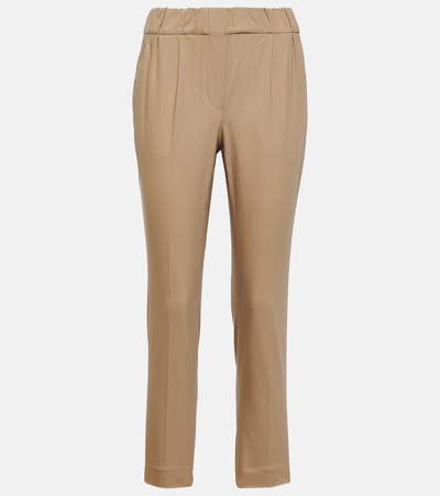 Brunello Cucinelli Cotton-blend Twill Chinos In Beige