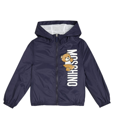 Moschino Kids' Hooded Jacket In Blue