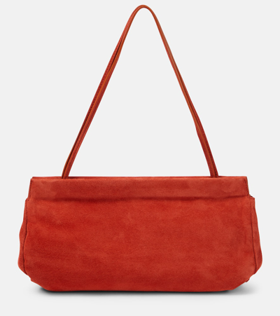 The Row Abby Suede Shoulder Bag In Brick