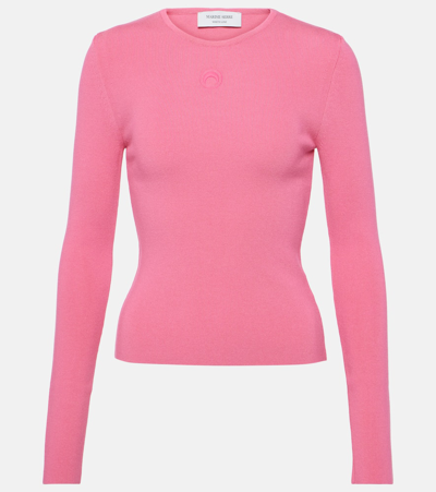 Marine Serre Core Open-back Jersey Top In Pink