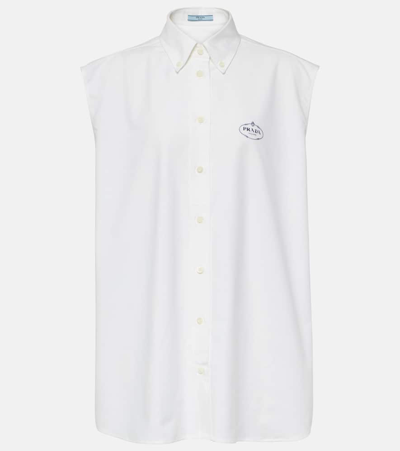 Prada Logo Shirt In White