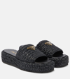 Prada Raffie Single-band Platform Slides In Black
