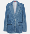 Staud Cotton Maxwell Blazer In Blue
