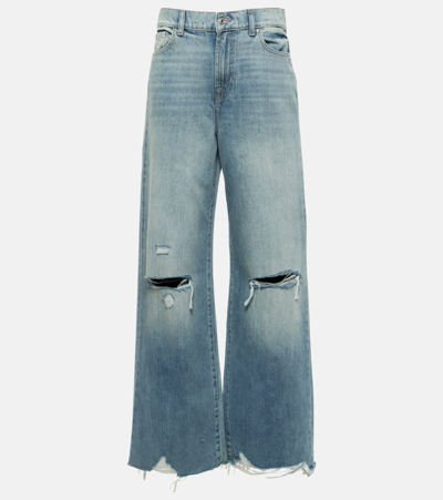 7 For All Mankind Scout High-rise Wide-leg Jeans In Blue