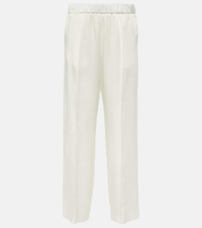 Jil Sander Pressed-crease Straight-leg Trousers In White