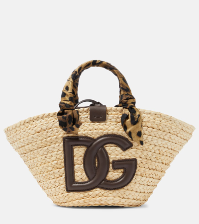 Dolce & Gabbana Kendra Small Straw Basket Bag In Multicolour
