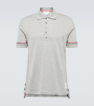Thom Browne Cotton Polo Shirt In Med Grey