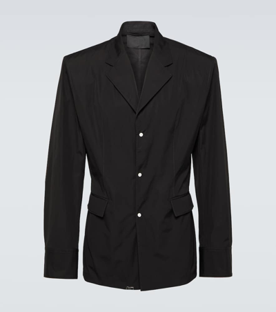 Prada Single-breasted Cotton Blazer In Black