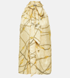 Versace Chain-link Print Halterneck Top In Sand+gold