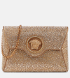 Versace Crystal La Medusa Envelope Clutch In Cream