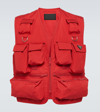 Prada Multi-pocket Cotton Gilet In Red