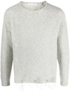 Random Identities Crystal-embellished Wool-blend Jumper In Grey