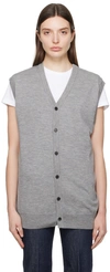 Auralee Gray Hard Twist Vest In Top Gray