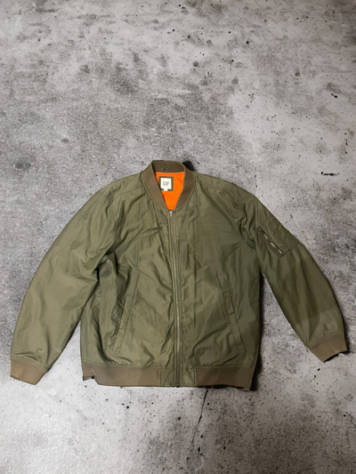 Pre-owned Bomber Jacket X Gap Ma-1 Bomber Jacket In Green