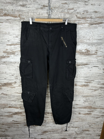 Pre-owned Vintage Mens  Cargo Pants Multipocket Streetwear Japanese Y2k In Black