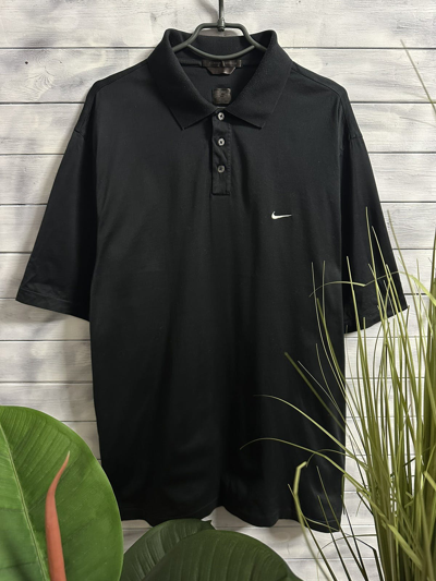 Pre-owned Nike X Tiger Woods Vintage Polo  Golf Small Swoosh In Black