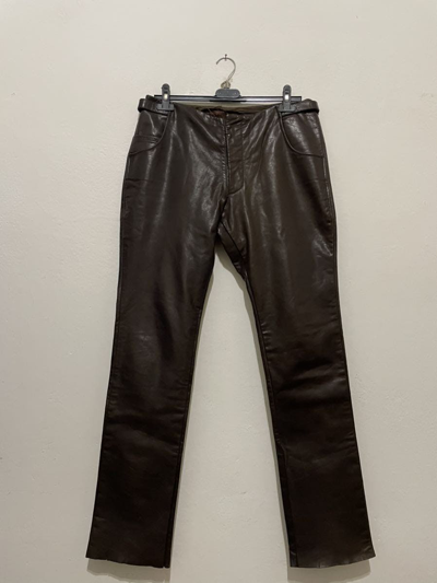 Pre-owned Maison Margiela Maison Martin Margiela Leather Pants Size 48 Early 2000s In Brown
