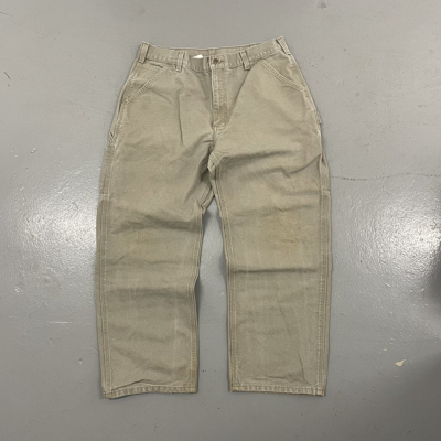 Pre-owned Carhartt X Vintage Carhartt Essential Crazy Carpenter Workwear Pants In Tan