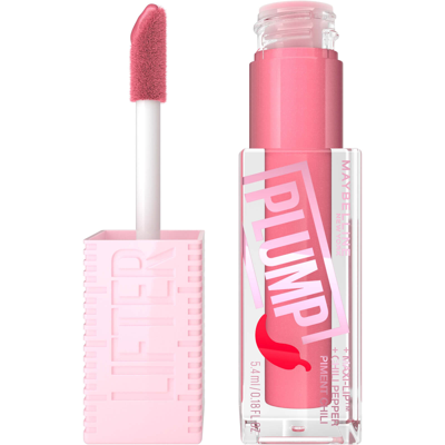 Maybelline Lifter Gloss Plumping Lip Gloss Lasting Hydration Formula With Hyaluronic Acid And Chilli Pepper (va In Blush Blaze
