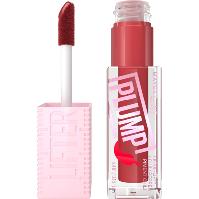 Maybelline Lifter Gloss Plumping Lip Gloss Lasting Hydration Formula With Hyaluronic Acid And Chilli Pepper (va In Hot Chilli