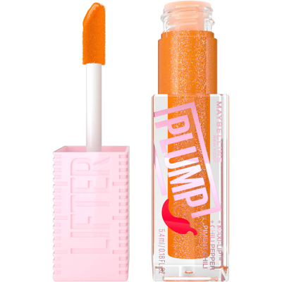 Maybelline Lifter Gloss Plumping Lip Gloss Lasting Hydration Formula With Hyaluronic Acid And Chilli Pepper (va In Hot Honey