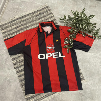 Pre-owned Jersey X Vintage 90's Maldini 3 Opel Milan Football Tee Shirt Y2k Retro Jersey In Multicolor