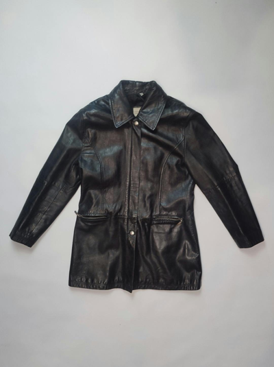 Pre-owned Leather Jacket X Vintage Leather Jacket Mens S Punk/y2k In Black