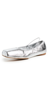 REFORMATION BARBARA BALLET FLATS SILVER