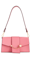 STRATHBERRY MINI CRESCENT LEATHER CROSSBODY BAG CANDY PINK