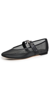 REFORMATION BETHANY BALLET FLATS BLACK MESH