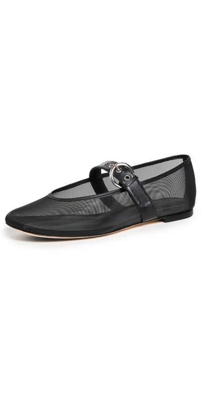 Reformation Bethany Ballet Flat In Black Mesh