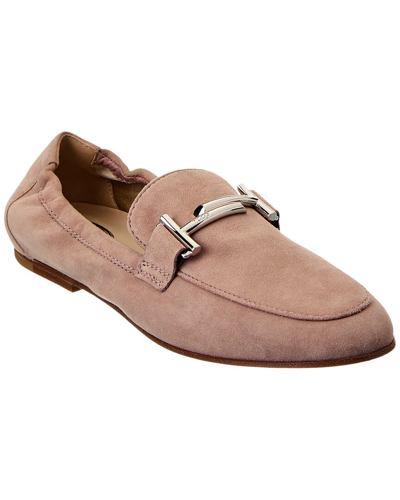 Tod's Suede Loafer In Beige