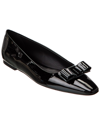Ferragamo Salvatore  Ballerina Flats With Luxurious Lambskin Upper And Signature Buckle Detail In Black