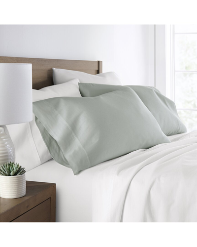 Home Collection Set Of Two 300tc Solid Brushed & Washed Cotton Pillowcases