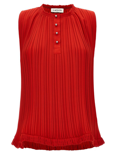 Lanvin Pleated Top In Rojo