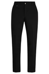 Hugo Boss Relaxed-fit Button-up Trousers In Stretch Cotton In Black