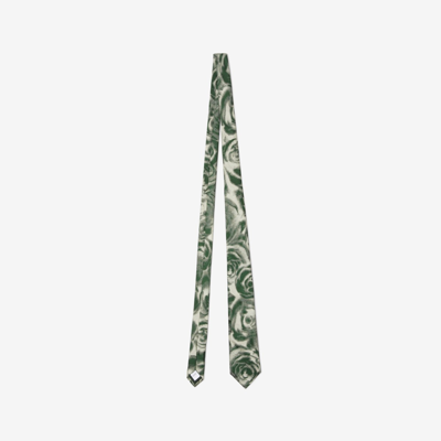 Burberry Floral-print Silk Tie In Ivy