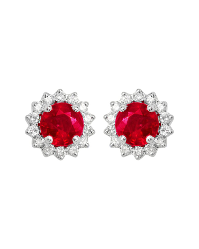Diana M. 14k 0.13 Ct. Tw. Diamond Earrings In Red